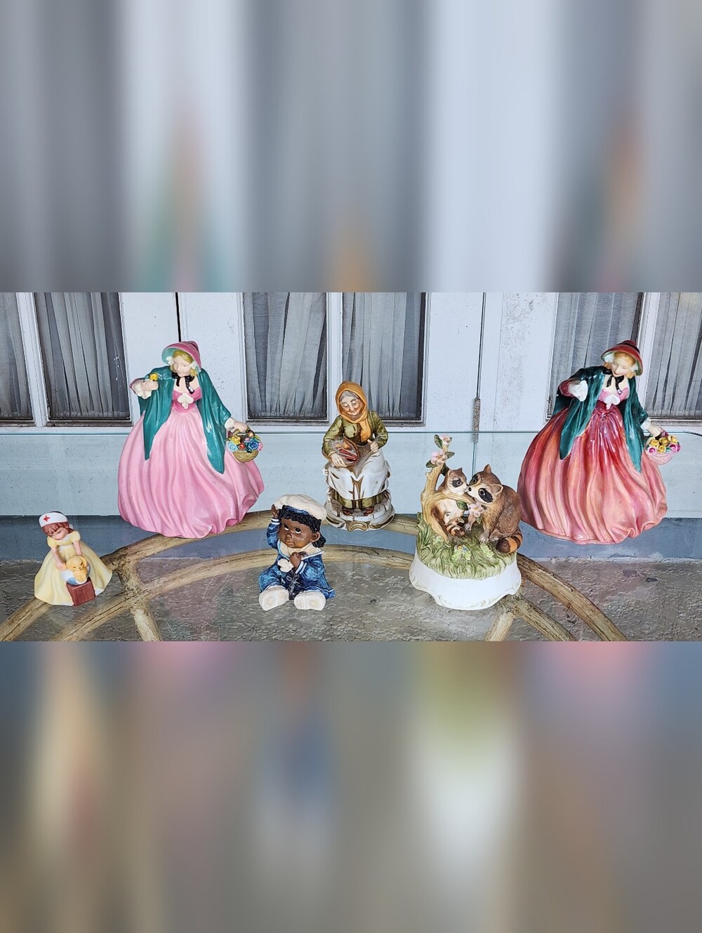 Porcelain/Ceramic/Resin Figurine Random Lot, 6 Total, Lady Charmian Cracks/Flaws